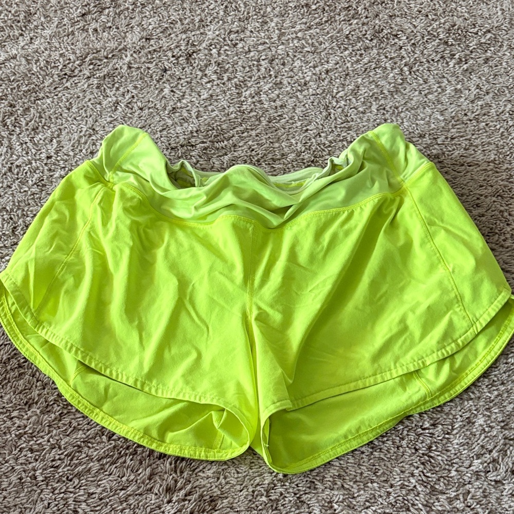 lululemon athletica Neon Yellow Athletic Shorts